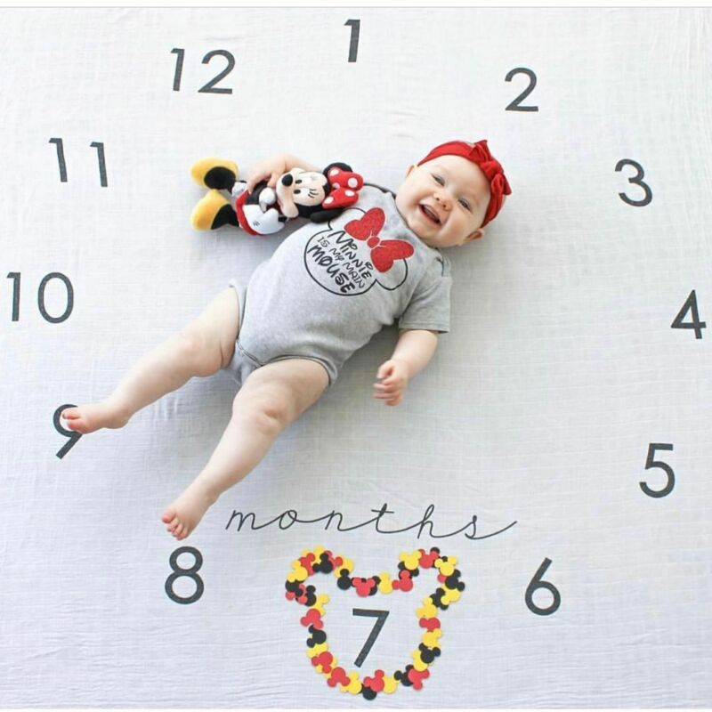Baby sengetøj tøj nyfødt baby månedlig vækst milepæl tæppe fotografering prop baggrund klud