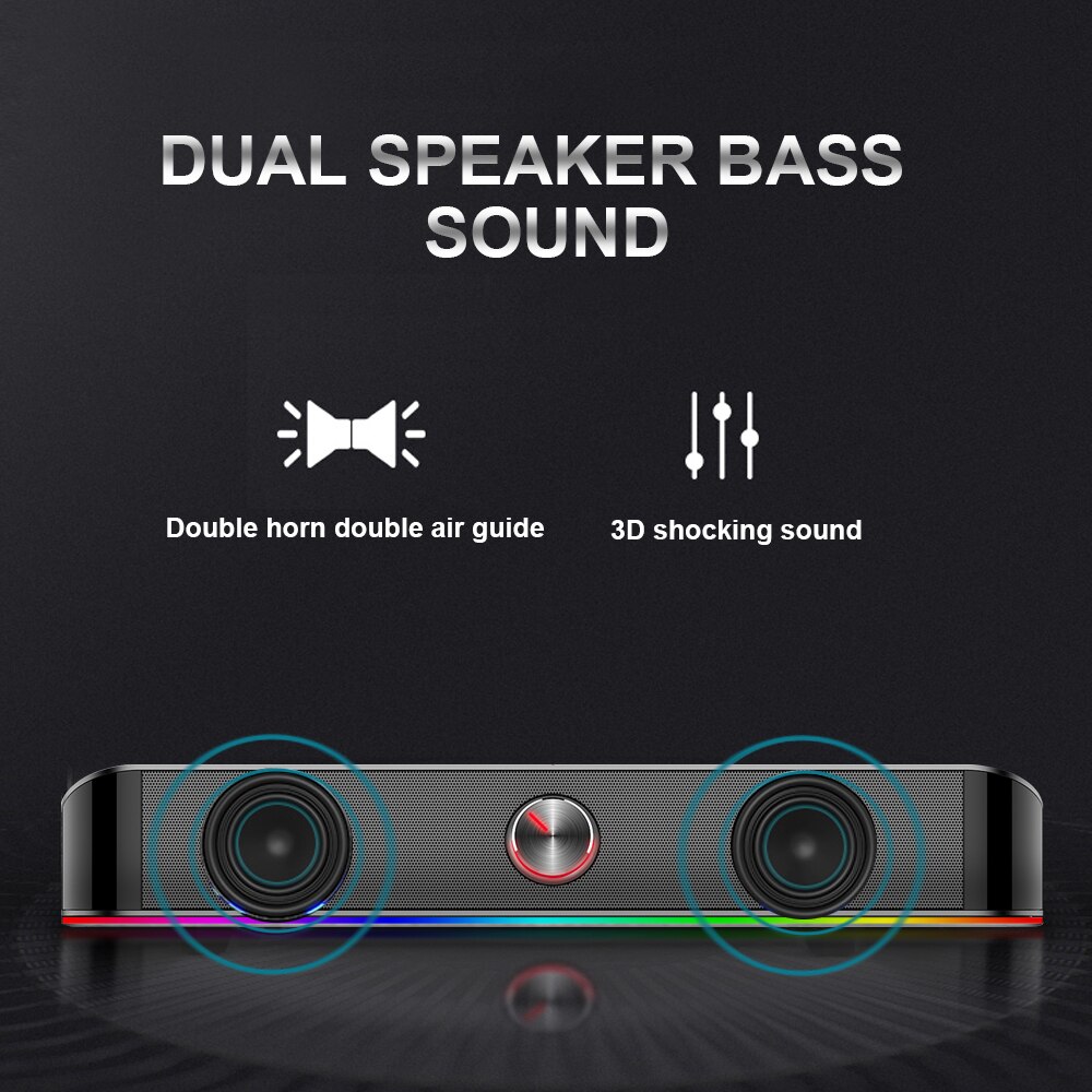 Redragon adiemus  gs560 aux 3.5mm stereo surround musik smart rgb lautsprecher säulen-soundbar für computer pc notebook lautsprecher