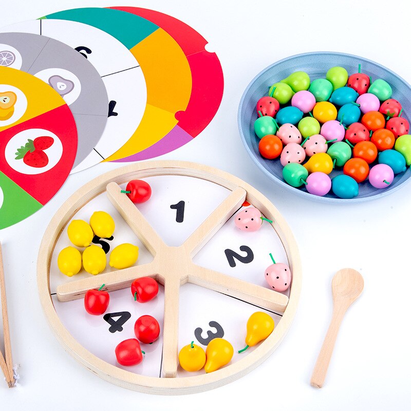 Houten Speelhuis Speelgoed Simulatie Fruit Sorteren Lade Game Vroege Onderwijs Kleur Cognitieve Math Verlichting Onderwijs Aid