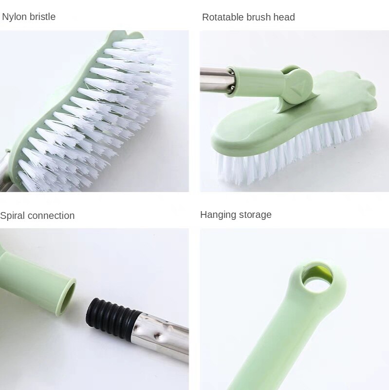 Stiff hair extension rod plastic retractable long handle floor brush bathroom cleaning brush floor brush tile wall cleaning