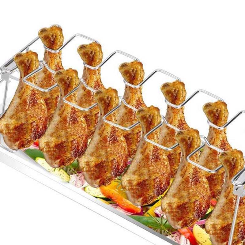 Estante para asador de patas de pollo y ala, asador de baquetas de pollo para horno, o parrilla ahumador, ideal para barbacoa, Picnics