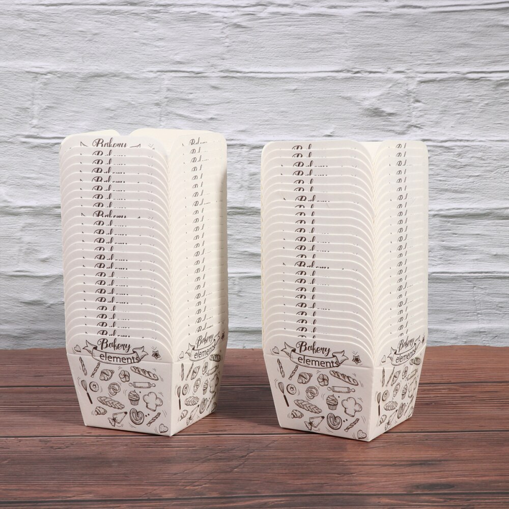 100pcs Paper Cupcake Cups Square Disposable Cake Cup Heat-resistant Dessert Bowls Mini Cake Box Party Supplies (Blue Dot)