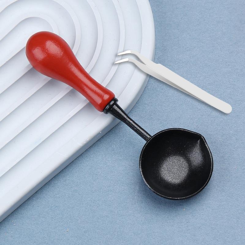 Hoogwaardige Lakzegel Non Stick Lepel Zegellak Lepel Stempelzegel Verwarming Lak Wax Tool Anti Stick schoon te maken: Roze