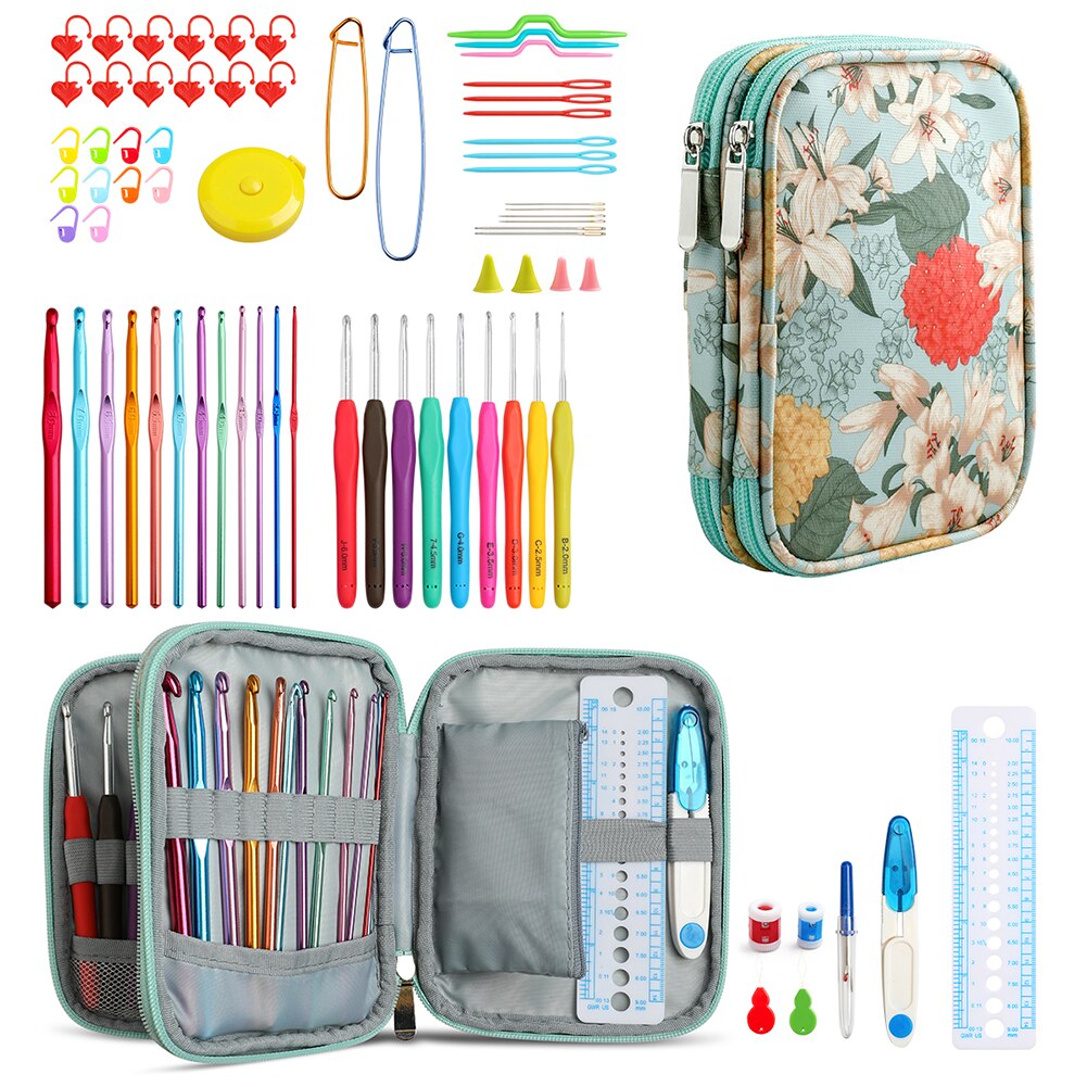 Premium Haaknaalden Set Met Case Breinaalden Set Diy Naald Arts Craft Schaar Stitch Markers Naaien Gereedschap