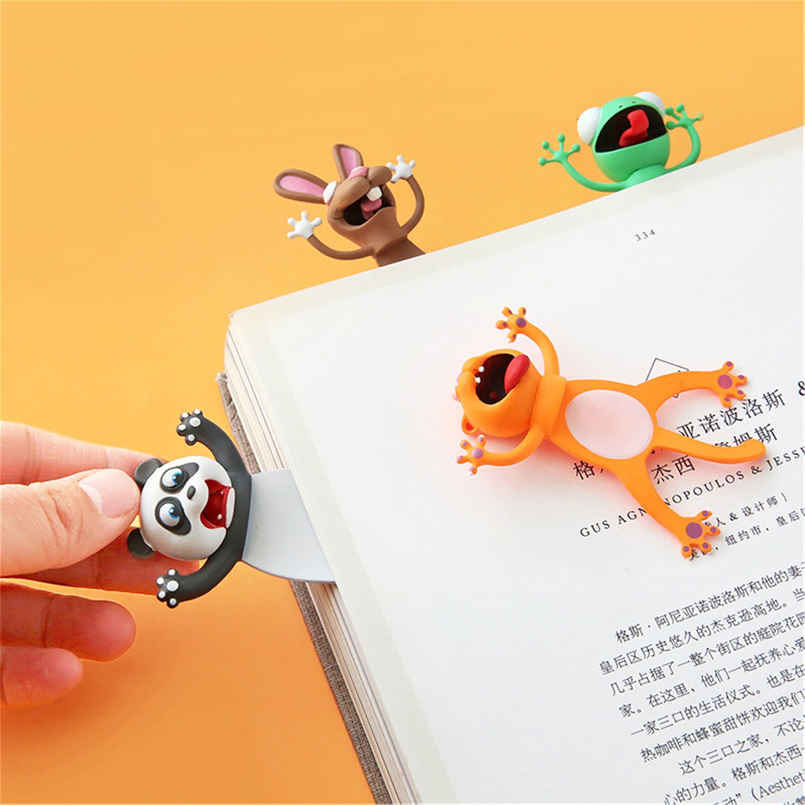 3D Stereo Kawaii Cartoon Lovely Animal Bookmark Wacky Bookmark Student 4PCS