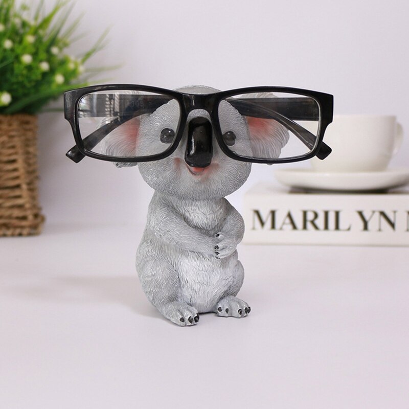 Leuke Koala Beeldjes Glazen Houder Hars Standbeeld Brillen Pen Display Stand R9UF