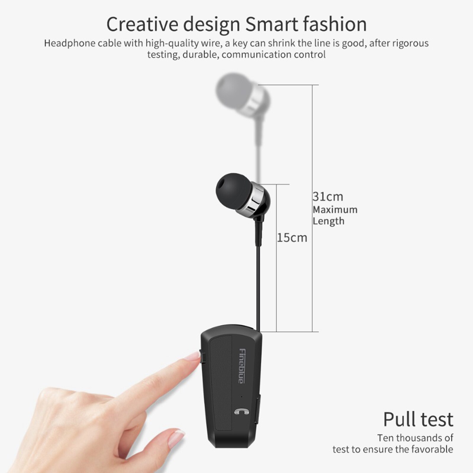Fineblue F990 Newest Wireless business Bluetooth Headset Sport Driver Earphone Telescopic Clip on stereo earbud Vibration Luxury