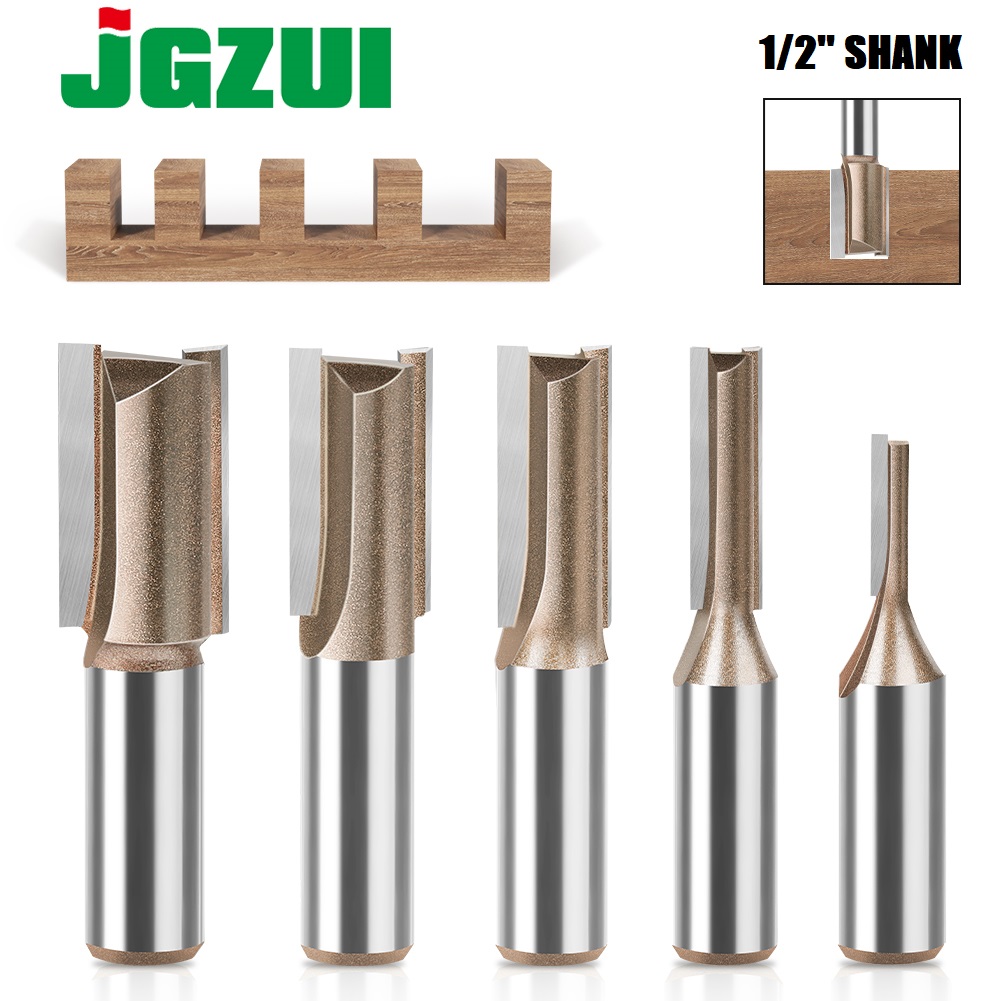 Broca recta de carburo de tungsteno, enrutador de doble flauta única, cortador de fresado de madera para herramienta de carpintería, diámetro de 3-25mm, vástago de 1/2 pulgadas