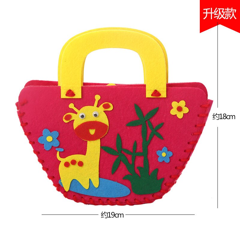 Bolsa de tela con dibujos animados para niños, bolso de mano para guardería, hecho a mano, Material de producción , paquete artesanal: 7