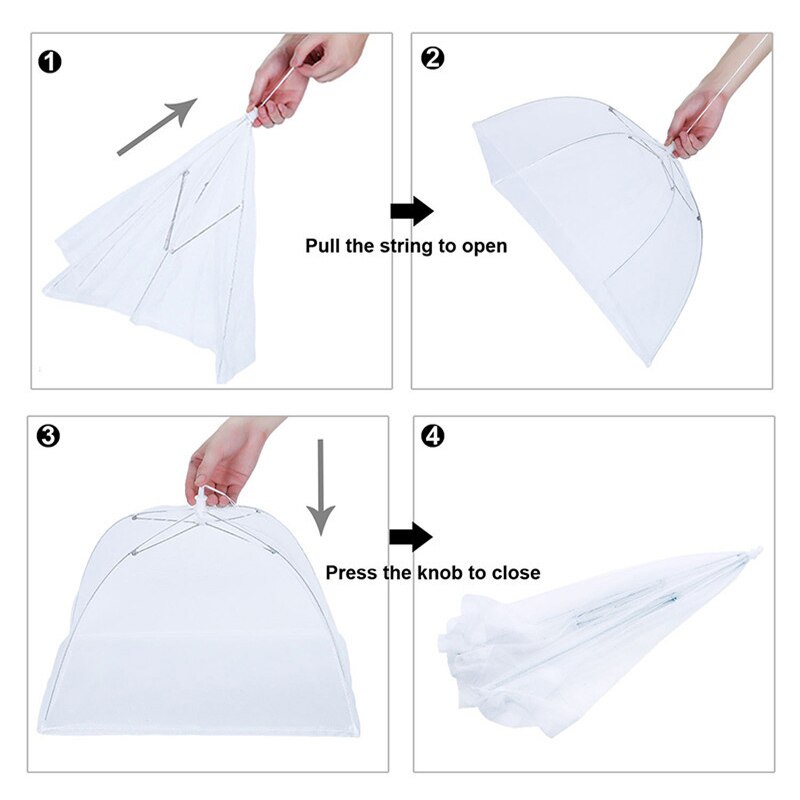 The Large Pop-Up Mesh Screen Food Cover Tent Dome Net Umbrella Picnic Kitchen Folded Mesh Anti Fly Mosquito Umbrella
