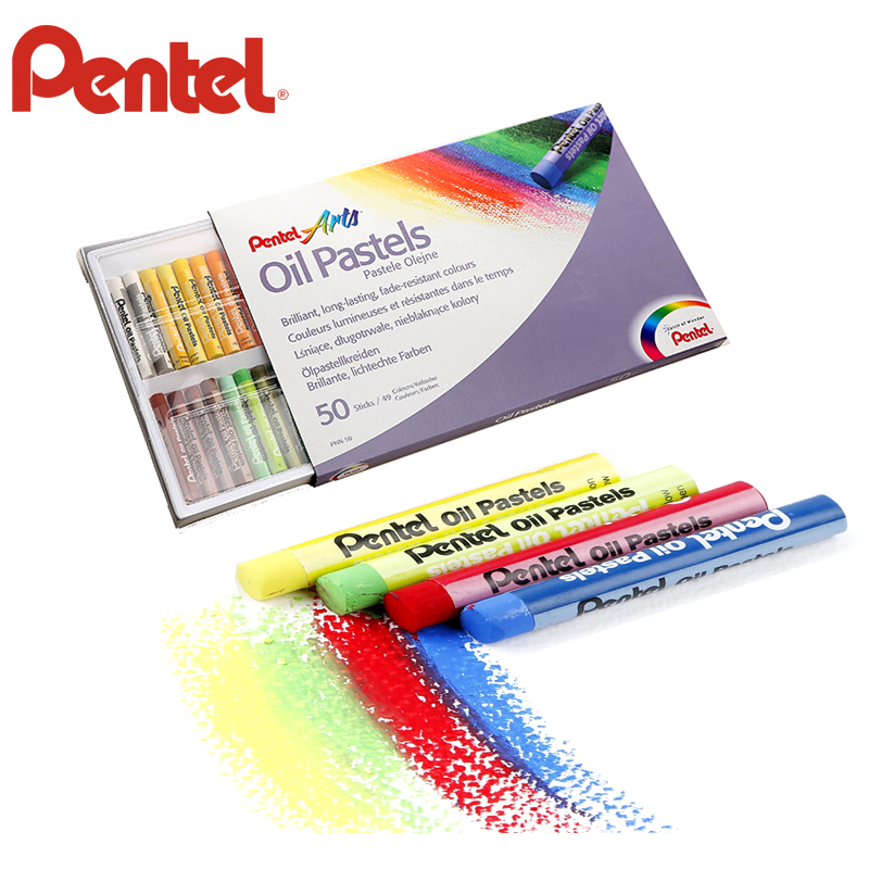 Pentel olie pastel phn 50 farver tegnestav vaskbar oliemaling blød pastel til kunstner, studerende, børn