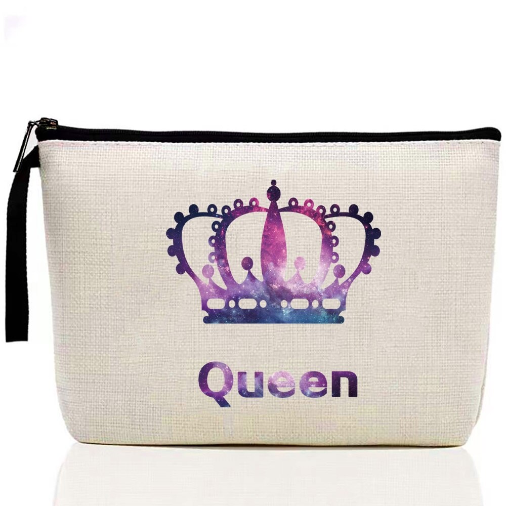 Meisje Make-Up Tas Queen Patroon Klassieke Organizer Bag Zakjes Voor Reistassen Pouch Vrouwen Opslag Cosmetische Tas: Queen 5