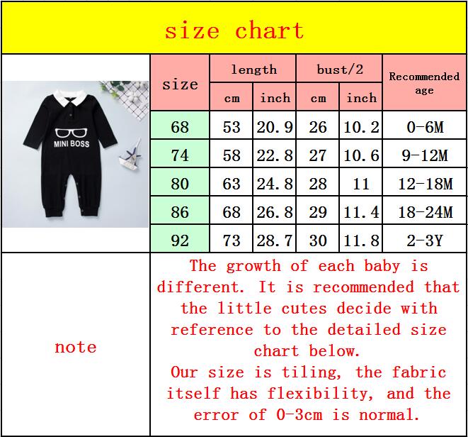 Kinderen baby lente herfst kleding baby kinderen jongens baby brief romper jumpsuit lange mouw peuterkleding outfits 0-3y