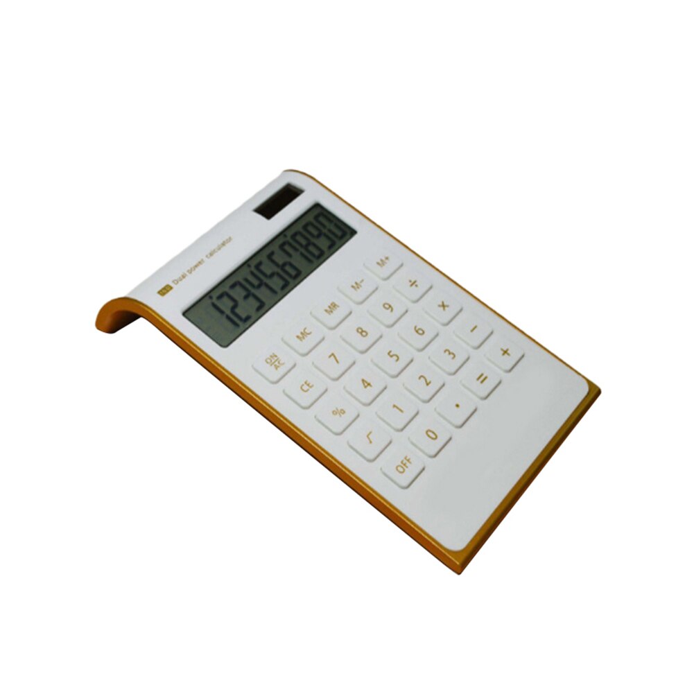 Calculator Solar Power Inclined School Office 10 Digits Desktop Calculator Tool for Engineering Business School: white