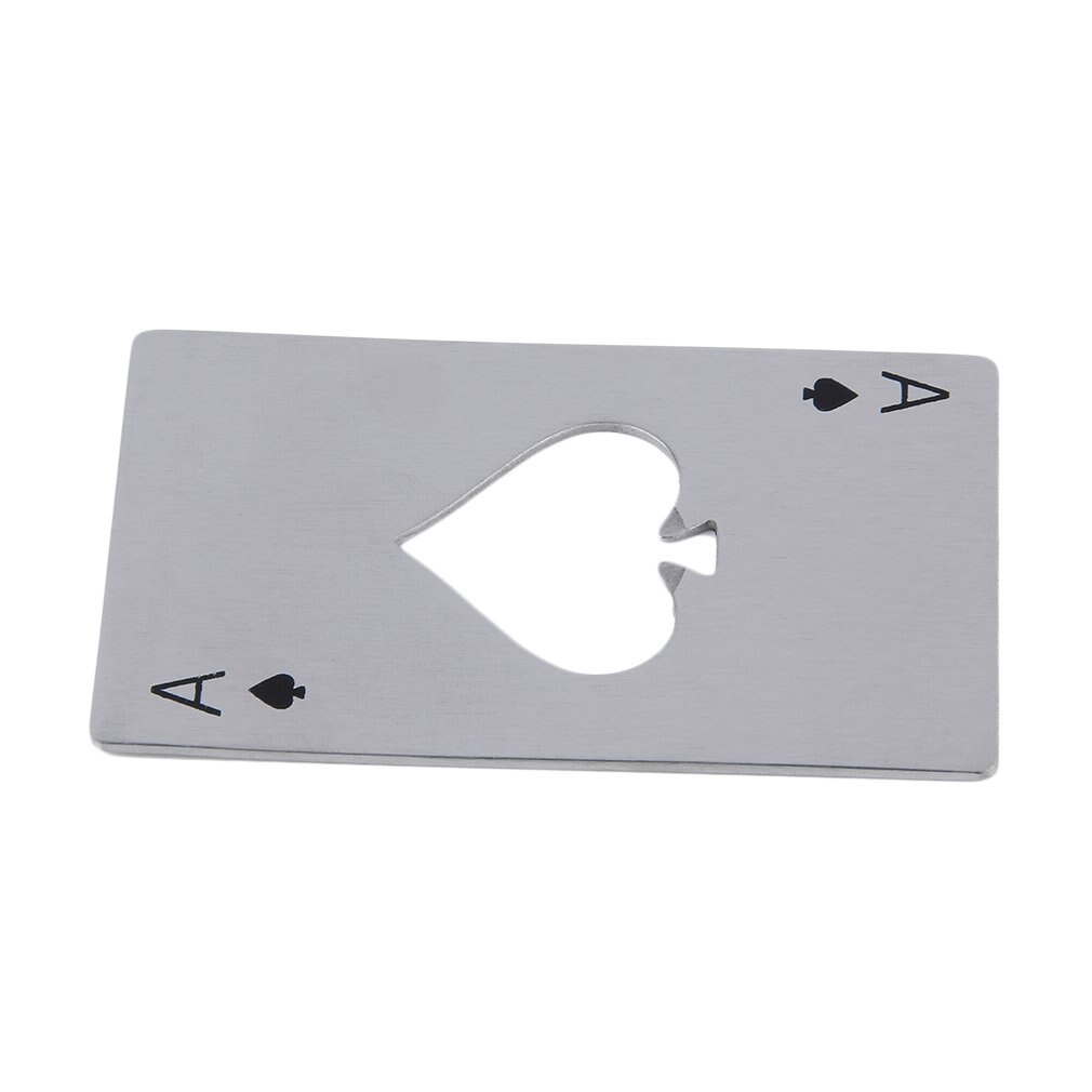 Stylish Poker Playing Card Ace of Spades Bar Tool Soda Beer Bottle Cap Opener For Kitchen Outdoor Camping
