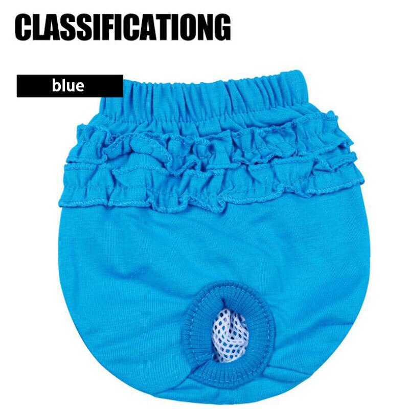 Huisdier Kant Fysiologische Broek Antibacteriële Hond Luier Wasbare Meisje Hond Menstruatie Ondergoed Korte Sanitaire Duurzaam Pet Shorts: Blue / S