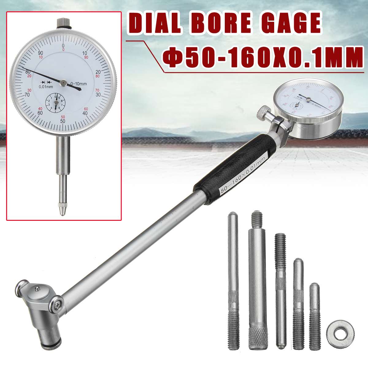 50-160mm/0.01mm Metric Dial Bore Gauge Cylinder Internal Indicator Diameter Indicators Engine Cylinder Measuring Test Kit Tool