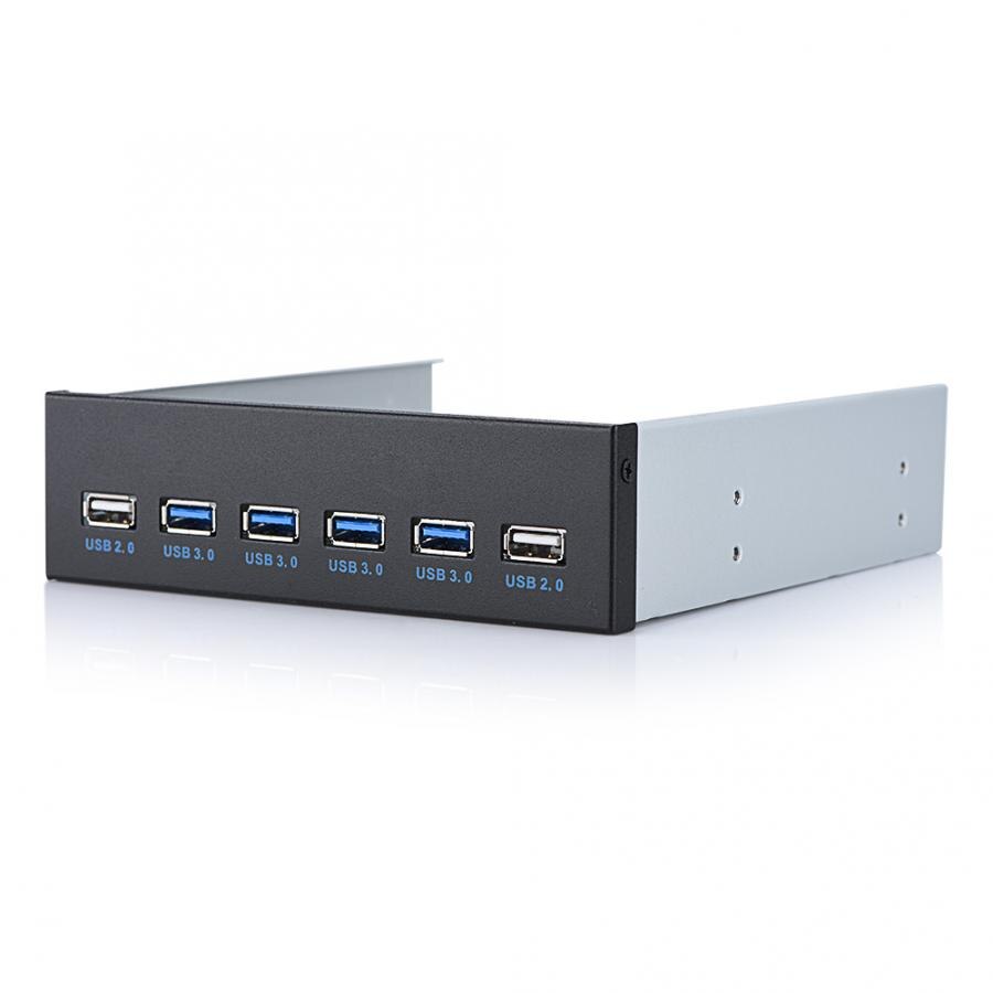4 Ports USB 3.0 + 2 Ports USB 2.0 HUB Expansion 19Pin 5,25 "Floppy Bay Front Panel