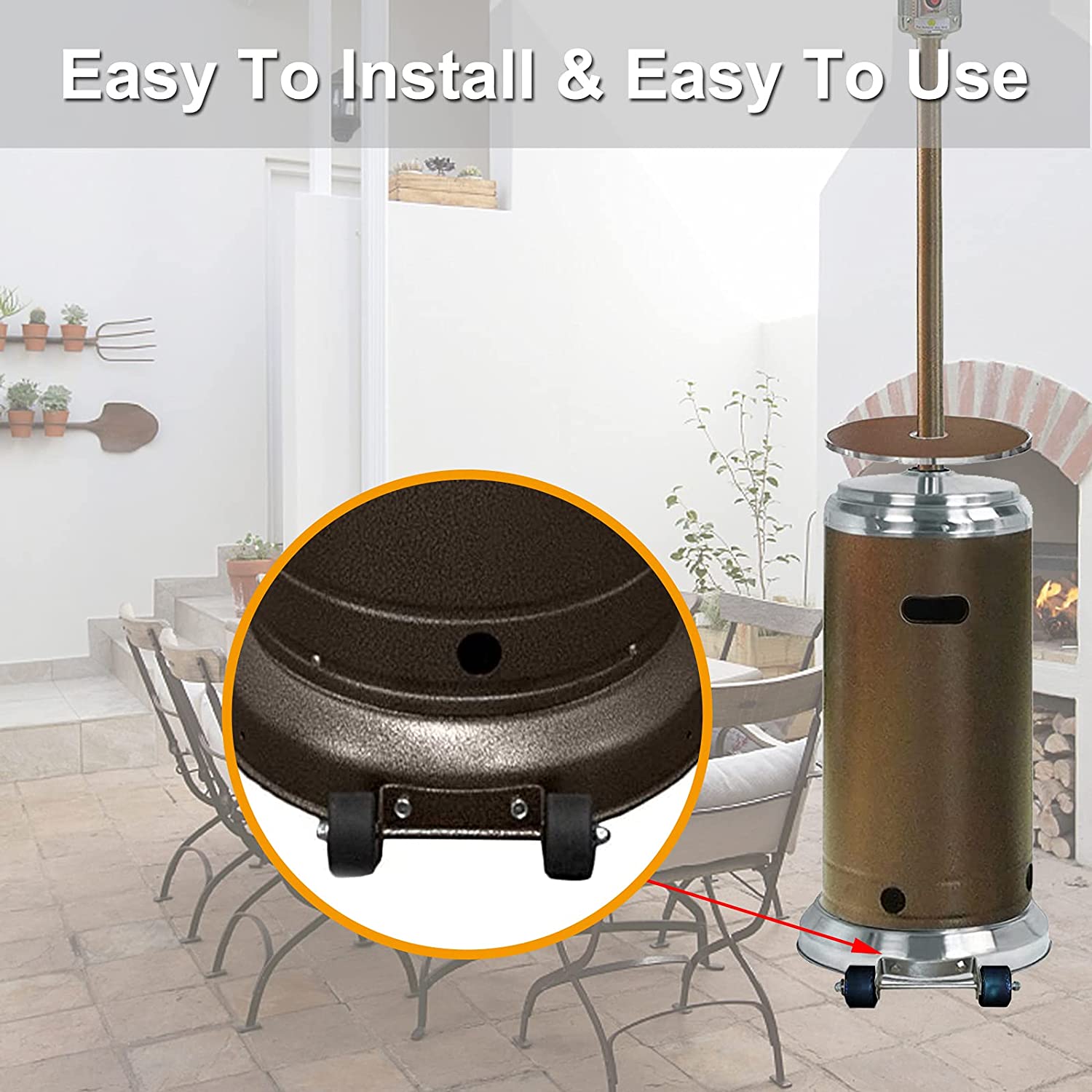 Universal- Terrasse Heizung Rad Bausatz, Propan Gas Terrasse Heizung Ersatz Räder, bewegliche Rad einstellen Terrasse Heizungen Teile für draussen