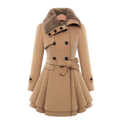 S-5XL Vrouwen Winter Slanke Lange Wol Sherpa Jas Double Breasted Gewatteerde Koreaanse Kasjmier Jas Engeland Stijl Plus Size Geul
