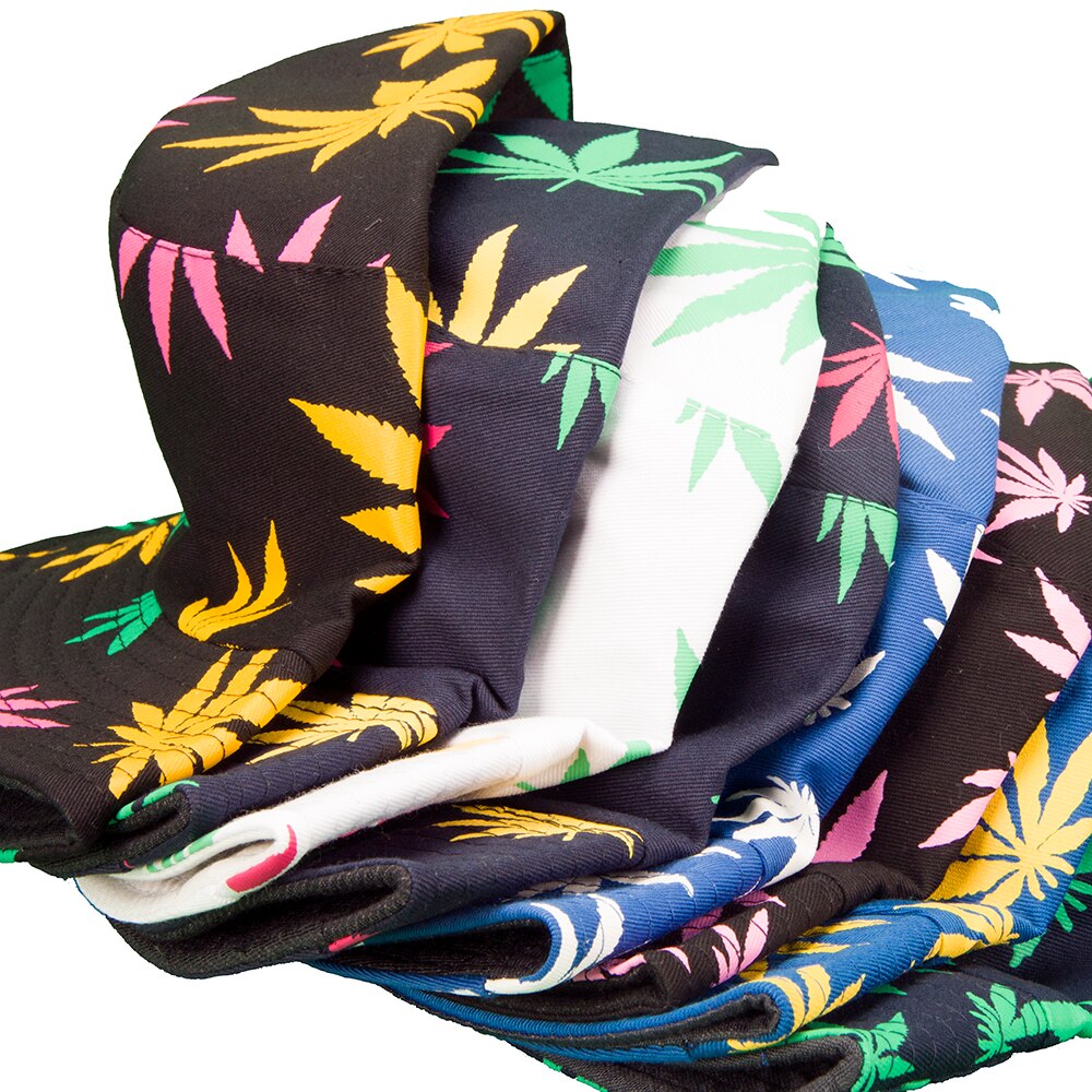 Spring and Summer Fisherman Hat Women's Cotton Maple Leaf Printed Hat Bucket Hat Men's Korean-Style Sunbonnet Sun Hat