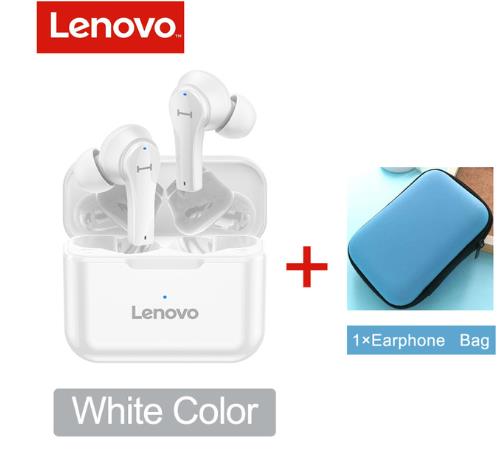 Lenovo – écouteurs sans fil Bluetooth, QT82, casque d'écoute stéréo HD, micro parlant, grande batterie 400mAh, étanche IPX5: white w case