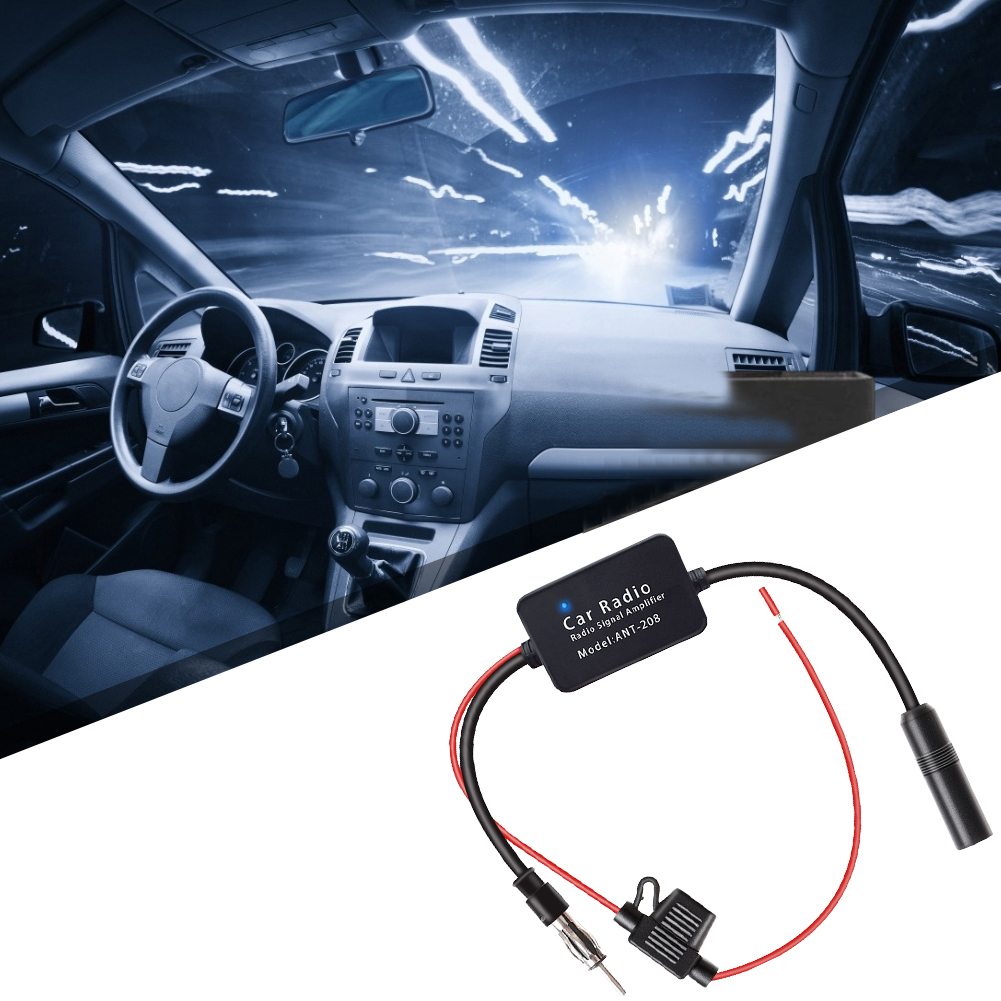 12V Auto Antenne Signaalversterker Set Auto Antenne Booster Autoradio Antenne Versterker voor ANT208 Auto Elektronische Accessoires