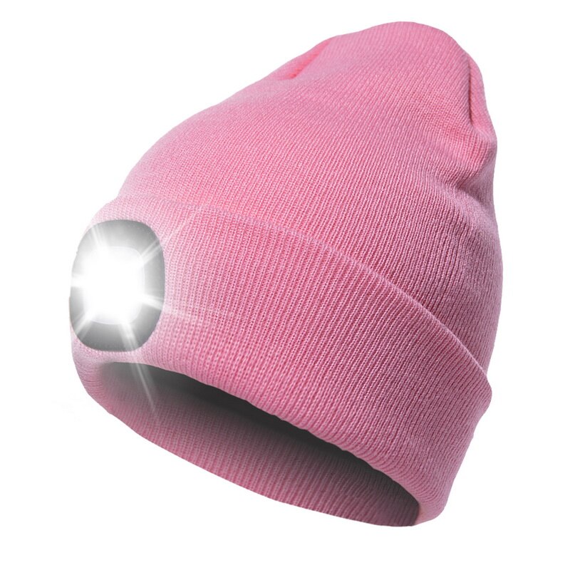 JODIMITTY Winter Unisex Warmer Knit Cap Hat Button Battery LED Beanie Cap LED Spot light hat LED light headlights