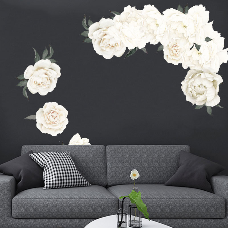 Pæon vægklistermærker til stue soveværelse tv sofa baggrundsvæg miljøvenlige blomster vægklistermærker vinyl vægmalerier plakat