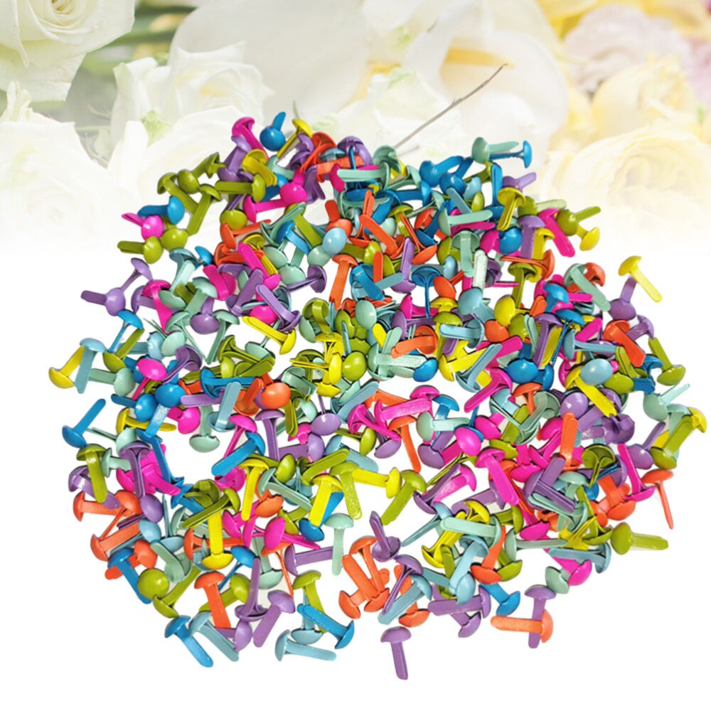 100 Pcs Mini Brads Diverse Kleuren Ronde Brad Pastel Brads Voor Scrapbooking Ambachten Maken Stempelen En Diy-8x20mm