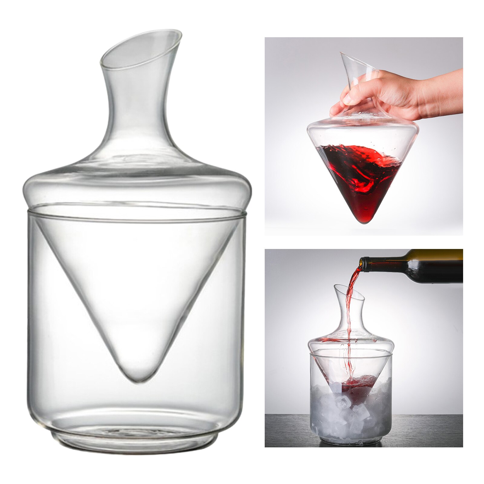 901-1000ml Glass Wine Decanter Crystal Glass Decanter Great for Family and Friend