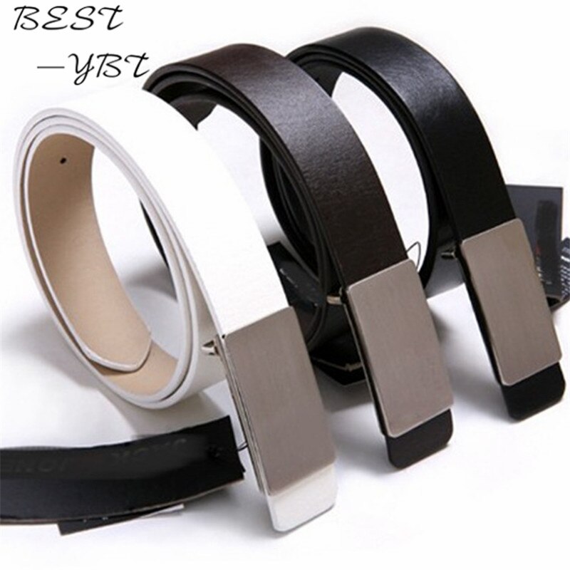 Korean Leisure All-match Flat Belt Plate Common Men And Women Formal Simple Alloy Needle Button Belts