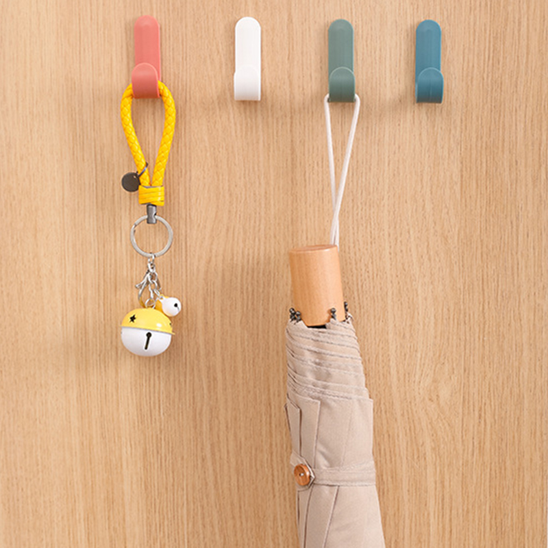 4pcs/set Towel Hooks Plastic Door Hangers Self Adhesive Wall Hangers Hat Racks Keys Hanger wall organizer Home Decor key holder
