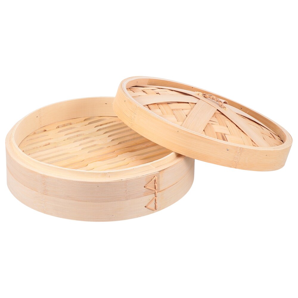 1 Set Chinese Bamboo Steamer Bamboo Food Steamer with Lid Kitchen Cooking Tool