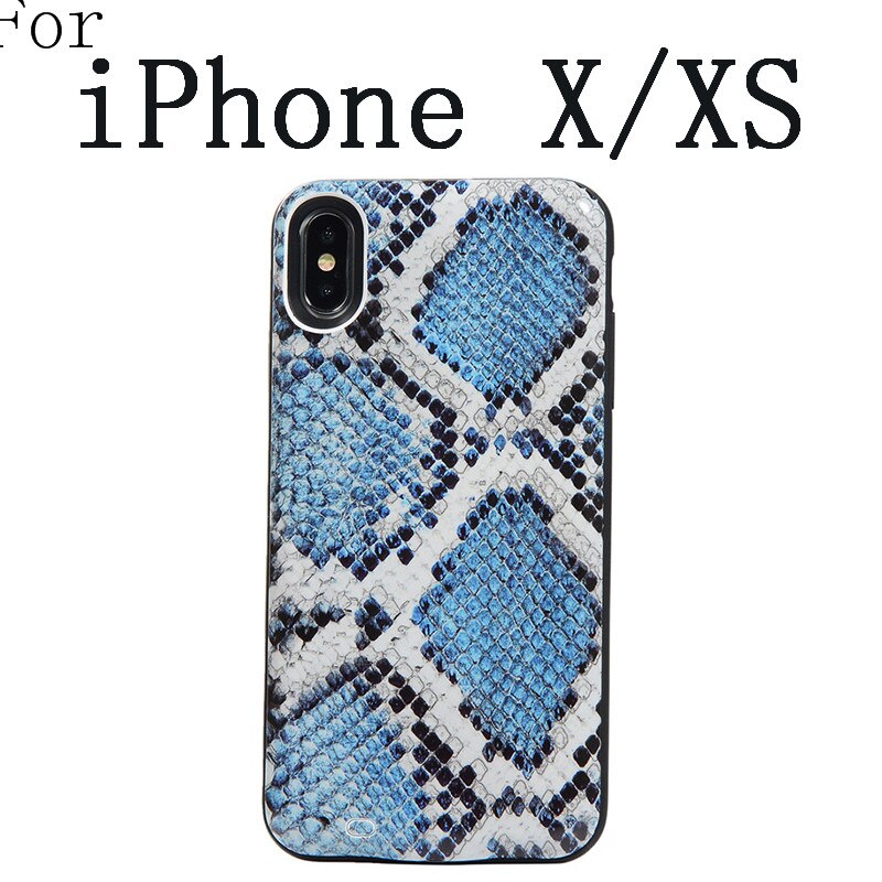 Slim Smart Battery Case for iPhone XR X XS 11 Pro Max 6 6 S 7 8 Plus SE Charging Power Bank snake skin fish scales pattern: iX-SP
