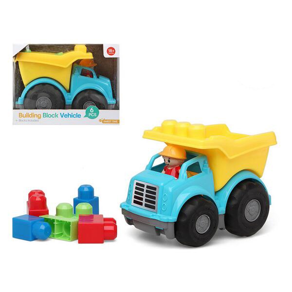 Lkw mit Bausteine 114607 Blau Gelb (6 Pcs)