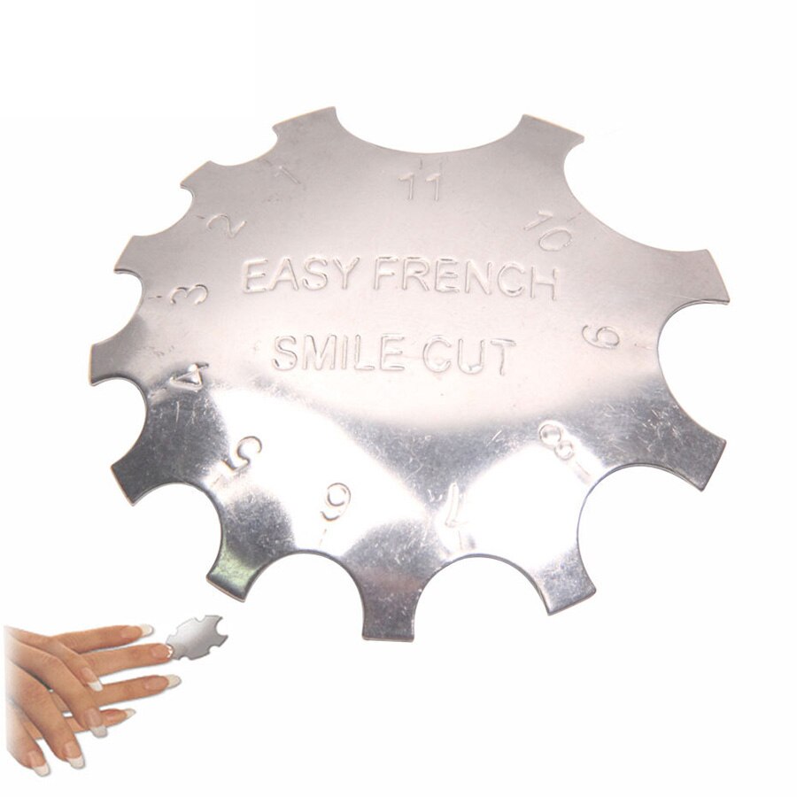 Angnya 11 Maten C-Vorm Rvs Q-Franse Acryl Nail Cutter Franse Smile Line Film Voor nail Salons Enkel Stuk: A