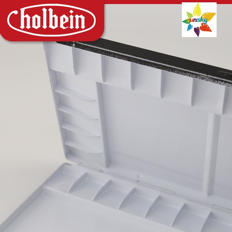 Paleta de acuarela de aluminio Holbein Artist N. ° 20/40/80, paleta de aluminio ligero con acabado de esmalte blanco y negro