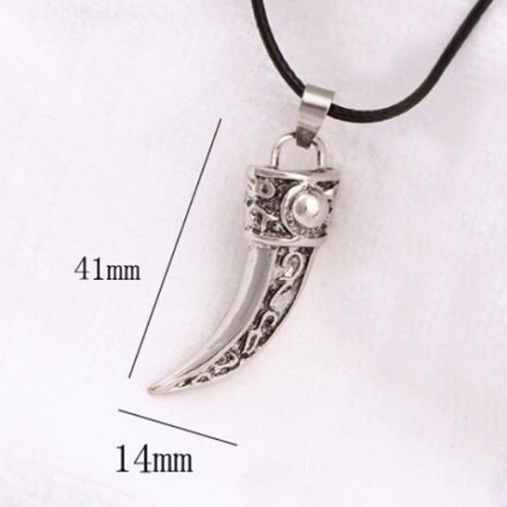 Punk Stainless Steel Men Domineering Wolf Tooth Shape Pendant Necklace Jewelry SWD889