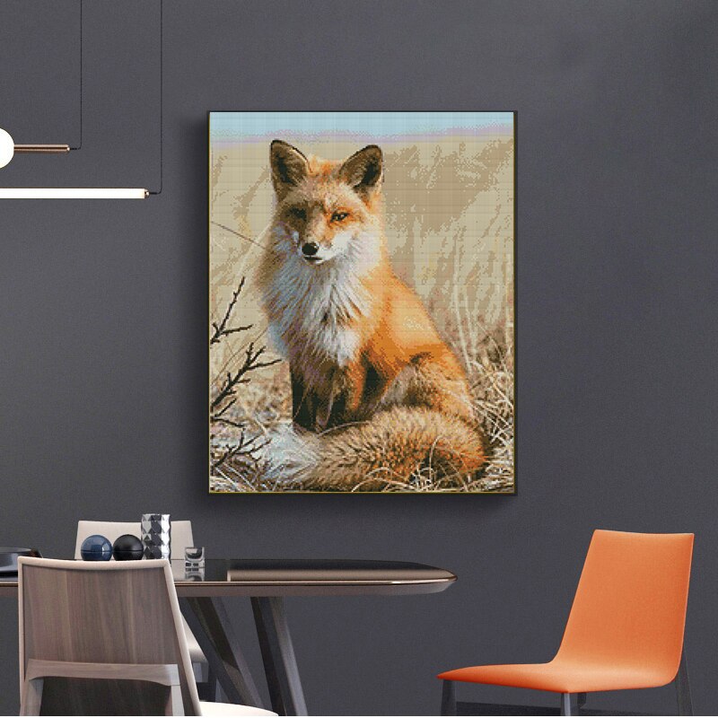 la gioia domenica timbrato kit punto croce volpe modelli animali 11CT 14CT tela stampata fai da te ricamo ricamo impostato di decorazioni per la casa