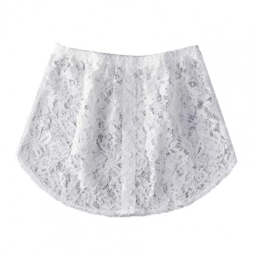 Nueva para mujer, camisa falsa, blusa de cola, falda con dobladillo, ropa interior extraíble, suéter, falda Irregular, falda interior desmontable: Blanco / L