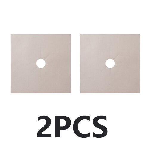 1/2 / 4PCS Reusable PTFE Range Hood Stove Burner Pad Temperature Anti-fouling Anti-oil Pad Lining Plate Cleaning Kitchen Tool: Beige 2pcs