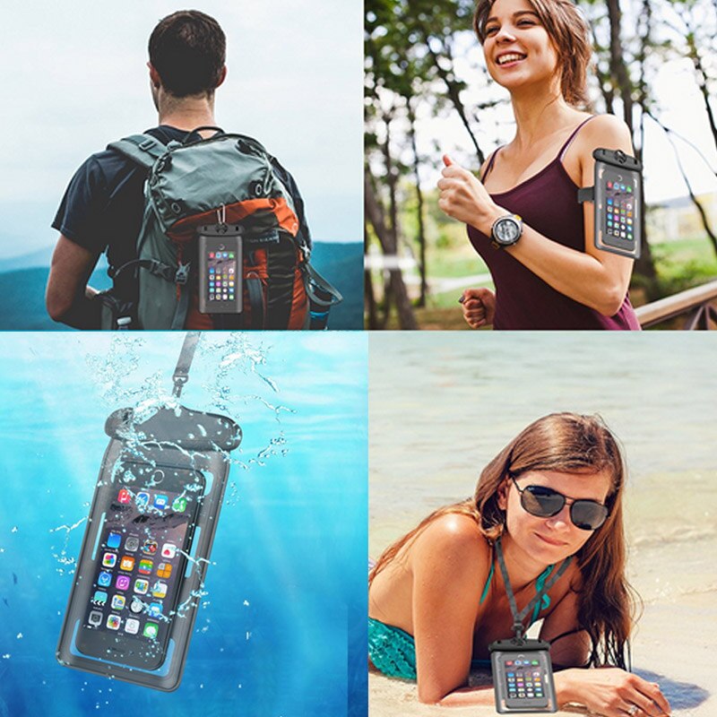 Outdoor Camping Mobiele Telefoon Verzegelde Case Met Arm Riem Zwemmen Waterdichte Tas Voor Iphone 7/6 Plus Android Mobiel Xr-