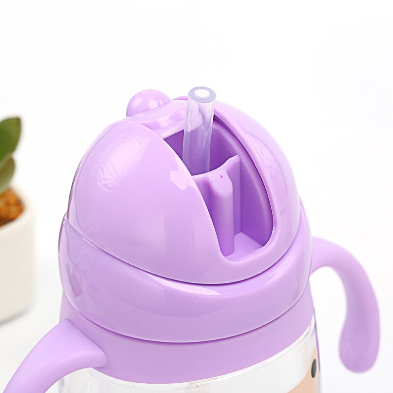 Baby Water zuigfles Draagbare geen spill Cup Mijn plastic fles kinderen kleine ketel met stro Food Grade Slide cover copo