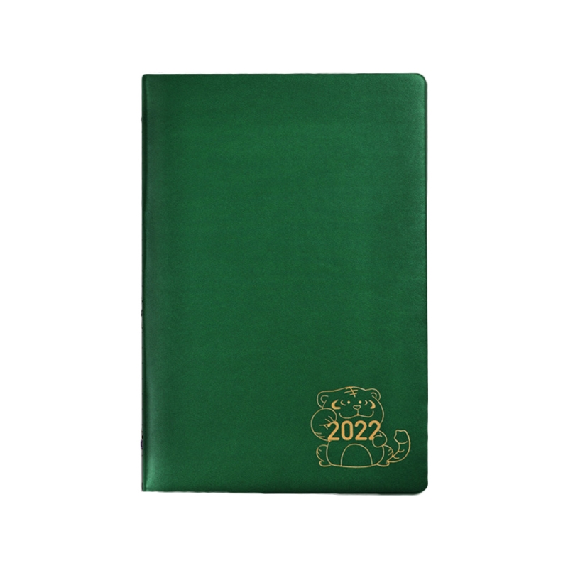 T8DB 2022 Daily Planner Appointment Diary with Hourly Timetable Ribbon Bookmark: Dark green
