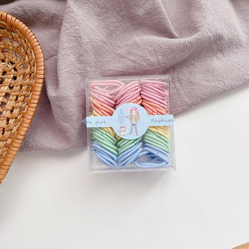 Faixas de cabelo elásticas para crianças, acessórios de cabelo para bebês com suporte de rabo de cavalo e mini cores mistas 100: style1