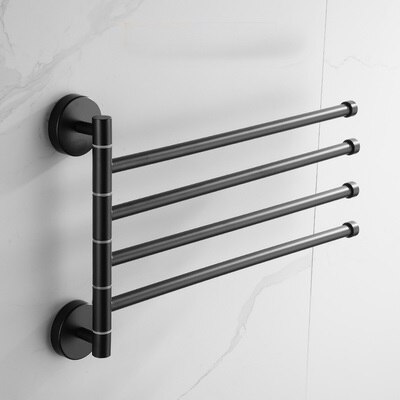 Swivel Handdoek Bar Beweegbare Dubbele Handdoek Rails Chrome Gepolijst Matt Rubber Zwart Badkamer Accessoires: elegant black 4