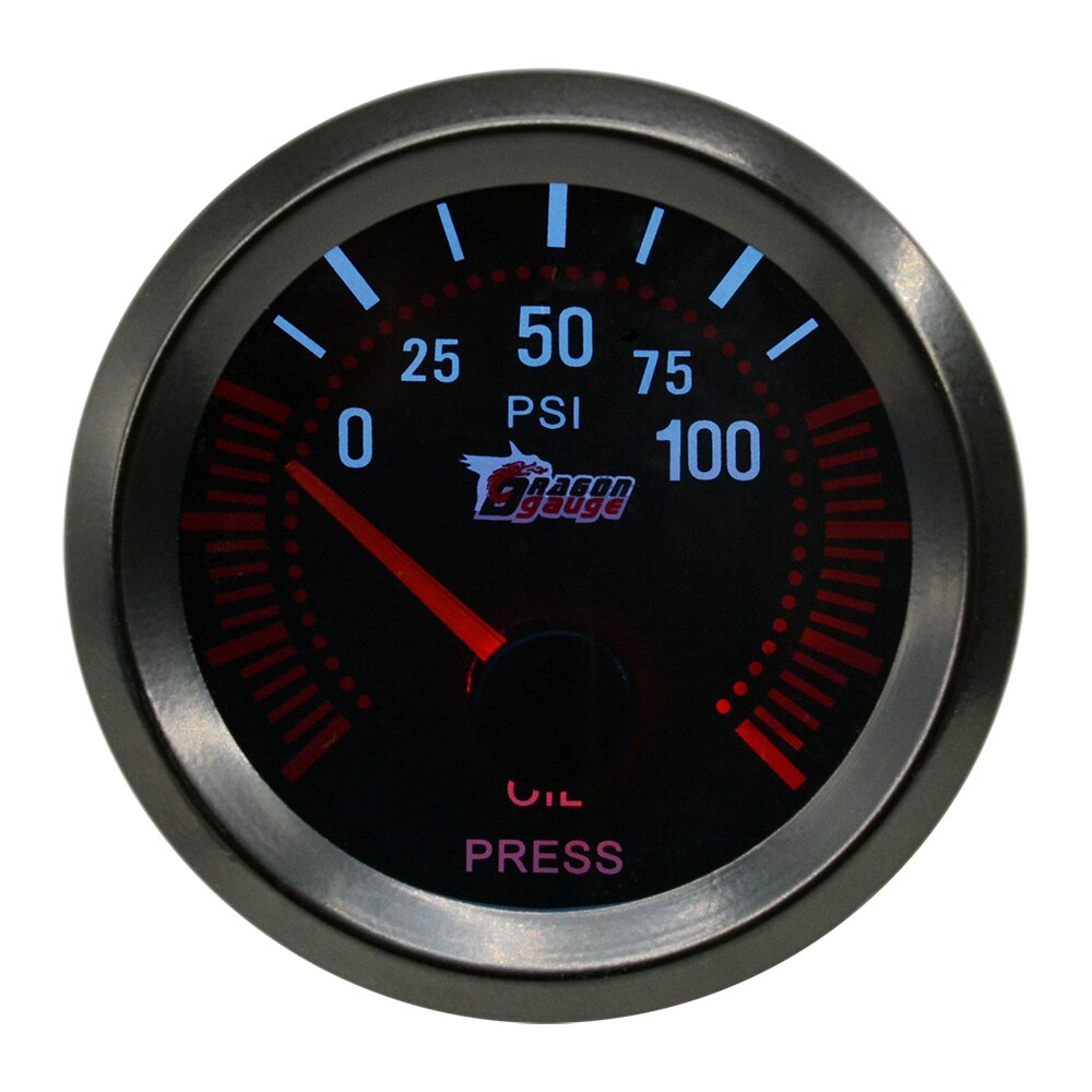 Dragong 52mm Auto Car Boost Trubin Vacuum Water Temp Oil Temperature Oil Pressure Volt Gauge Tachometer RPM Meter: Oil pressure