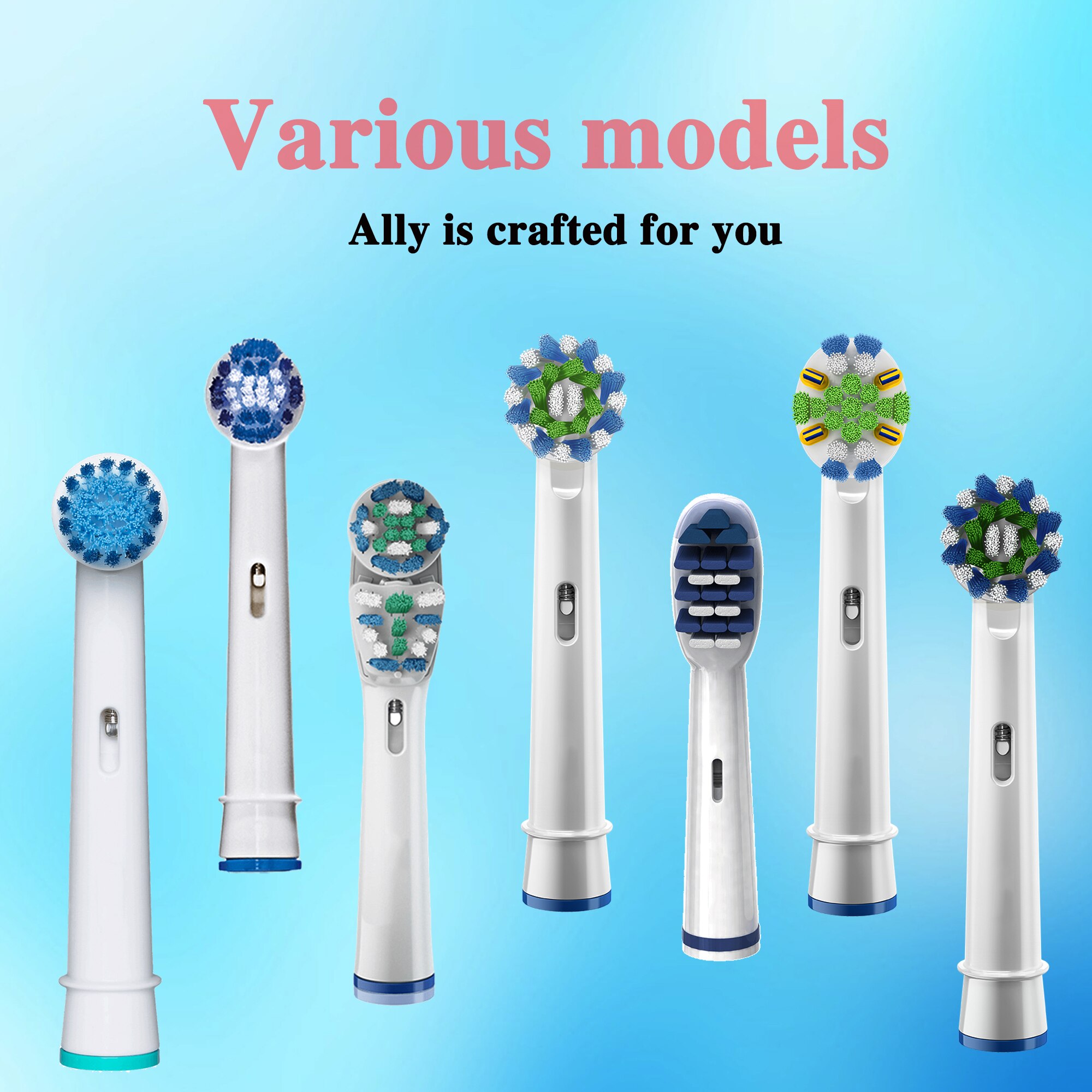 EB50 EB20 Dual Clean Opzetborstels Voor Oral B D12 D16 D100 Cross Actie Floss Action Elektrische Tandenborstel Heads zwart