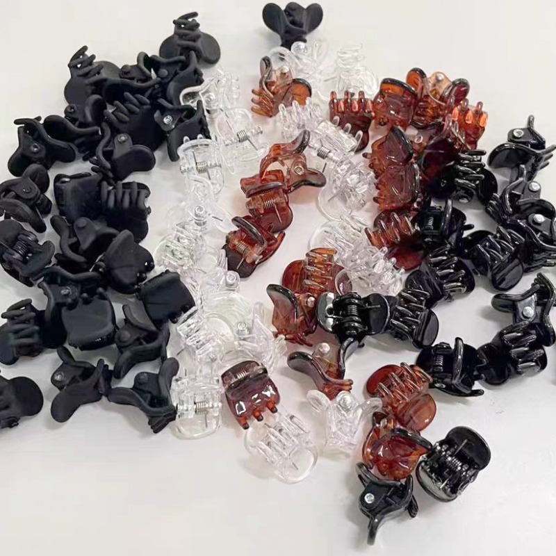 Søte hårspenner for kvinner, jenter, mini hårklo hårnåler, gjennomsiktige små klips, plast hårnåler, klemme, hodeplagg tilbehør